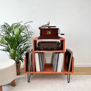 Large Vinyl Console, Record Player Stand, Vinyl record Console