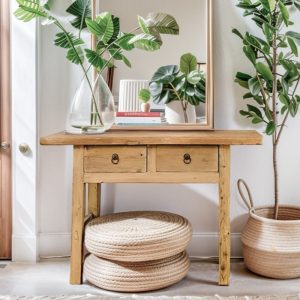 Rustic Reclaimed Wood Console Table with Drawer, Farmhouse Hallway Entryway Furniture, Customizable Handmade Sofa Table, Gift for Her/Woman