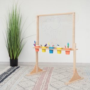 Acrylic Easel, Washable Easel, Wipe Off Easel, Art Display, Wood Easel, Children's Wood Free Standing Art Board