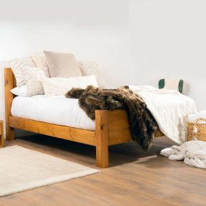Solid Wood Rustic Bed Reclaimed Timber Style
