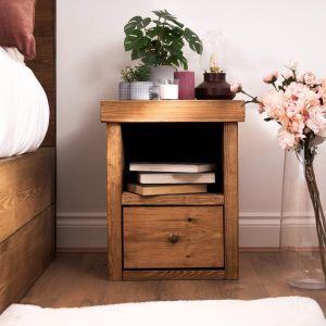 Solid Wood Bedside Table | Reclaimed Timber Style