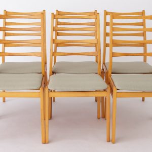 Set of 6 Vintage German Beechwood Chairs, 1960s-1970s – Refurbished & Reupholstered
