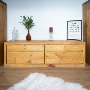 Solid Wood Low Chest of Drawers | Reclaimed Timber Style