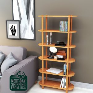 Personalizable Size Solid Wood Bookcase for Living Room, Handmade Wood Office Bookshelf, Entryway Wall Display Shelves, Storage Solution