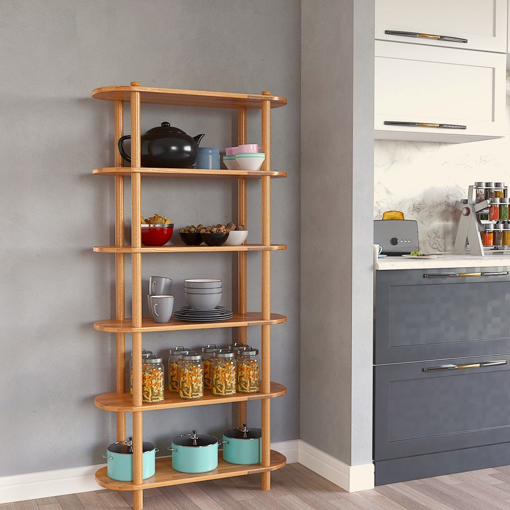 Personalizable Size Solid Wood Bookcase for Living Room, Handmade Wood Office Bookshelf, Entryway Wall Display Shelves, Storage Solution - Image 8