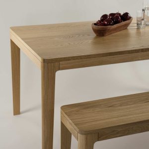 Extendable Dining Table | Modern Dining Room Table Set | Kitchen Table Set | Farmhouse Dining Table | PERLE TABLE & BENCH (Optional)