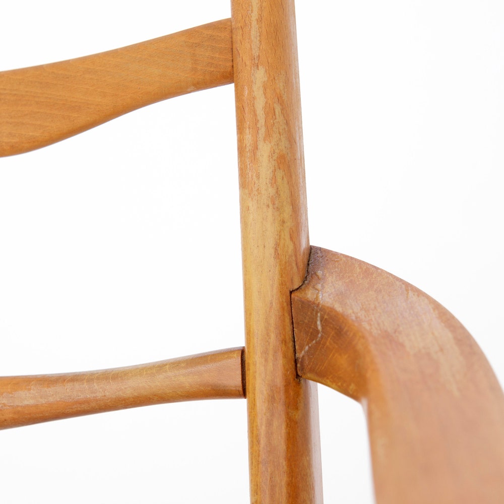 Vintage Habeo Armchair – 1960s/70s German Beech Wood, Reupholstered in Light Green – Retro Charm - Image 6