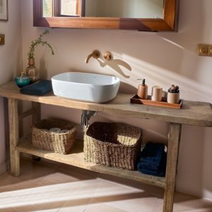 Handcrafted Bathroom Rustic Vanity with Reclaimed Wood - Solid Barnwood Farmhouse Decor for Your Bathroom Countertop, Gift for Her/Woman