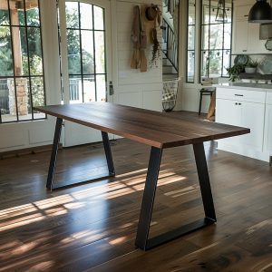 The Taber Walnut Dining Table, Handcrafted Solid Wood Dining Table, Modern Style Kitchen Table