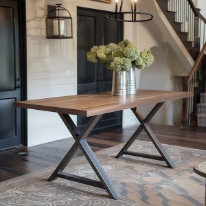 The Payne Walnut Dining Table, Handcrafted Solid Wood Dining Table, Family Dining Table