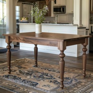 The McCormick Walnut Dining Table, Handcrafted Solid Wood Dining Table, Family Dining Table