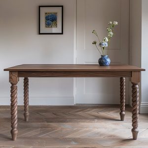 The Phelps Walnut Dining Table, Handcrafted Solid Wood Dining Table, Family Dining Table