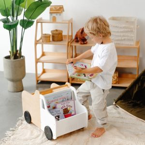 Toys Box Truck - Toddler Furniture, Montessori bookshelf, Baby Shower Gift, Playroom Storage, Nursery Organizer, First Christmas Present