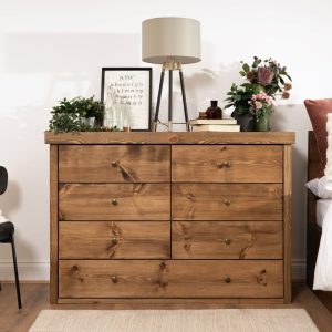 Solid Wood Wide Chest of Drawers | Reclaimed Timber Style