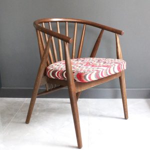 Natural style dining chair, Made of hornbeam wood, Produced by hand, Custom color and fabric options are available.