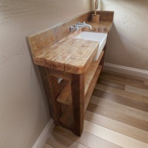 Unique Bathroom Rustic Vanity with Reclaimed Wood - Solid Barnwood Farmhouse Decor for Your Bathroom Countertop, Gift for Her/Woman
