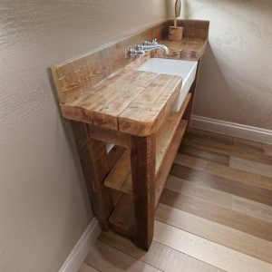 Unique Bathroom Rustic Vanity with Reclaimed Wood - Solid Barnwood Farmhouse Decor for Your Bathroom Countertop, Gift for Her/Woman