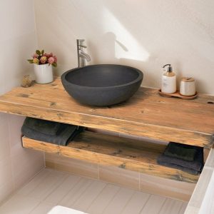 Unique Bathroom Rustic Floating Vanity with Reclaimed Wood, Custom Natural Bathroom Sink Vanity, Live Edge Shelf Vanity, Gift for Her/Woman