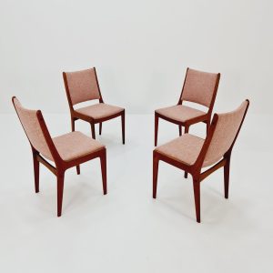 Vintage Danish solid teak dining chairs by Johannes Andersen for Uldum, 1960s, Set of 4