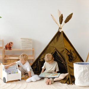 Toddler Teepee Tent for Kids with Soft mat and pillows, Indoor Playroom, Nursery Boho Decor, 1st Birthday Gift, Baby Shower Decoration Theme