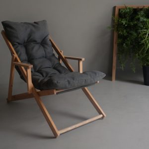 Premium Wooden Garden Chair with Armrest, Adjustable Patio Chair, Comfortable Patio Sun Lounger, Garden Sunbed, Balcony Chair, Deck Chair.