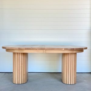 Oblong Dining Table | Fluted Base | Custom Dining Table | Extension Dining Table | Oval Table