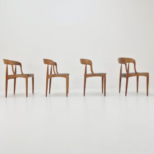 Vintage Danish teak dining charis by Johannes Andersen for Uldum Mobelfabrik, 1960s, set of 4