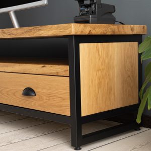Oak Wood TV Unit & Console, Modern and Unique Design Decor, Tv stand with Drawers, Media Console and TV Storage Models , console table