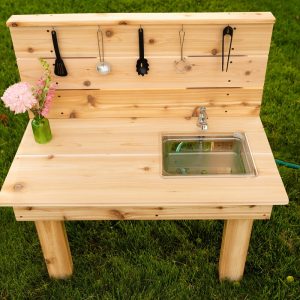 Cedar Mud Kitchen | Handmade Mud Kitchen for Kids | Sensory Table | Outdoor Pretend Kitchen Working Sink | Montessori Kids | Backyard Toy