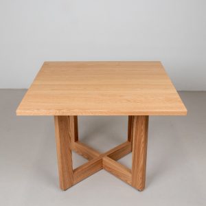 Square Wood Dining Table, Square Table on Pedestal Base, Solid Oak Table for 4, Oak Square Dining Table, Oak Pedestal Table, Small Oak Table