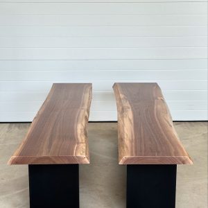 Live Edge Walnut Bench | Dining Bench | Bench Set | Trestle Bench | Entryway Bench