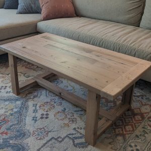 Solid Real Reclaimed Wood Alpine Coffee Table | Minimalist Early Modern Contemporary Wooden Living Room Furniture | Designer Quality Decor