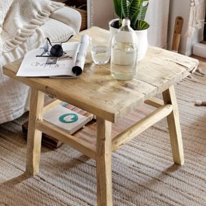 Rustic Coffee Table for Living Room, Live Edge Square/Rectangular Table, Modern Side Tables, Handmade Mid Century Farmhouse Barnwood Table