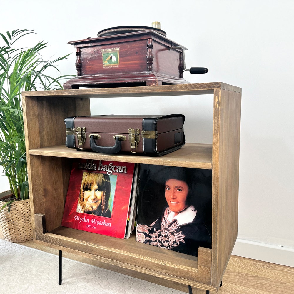 Record Player Stand, Vinyl Record Cabinet, Vinyl Holder, Record Console - Image 3