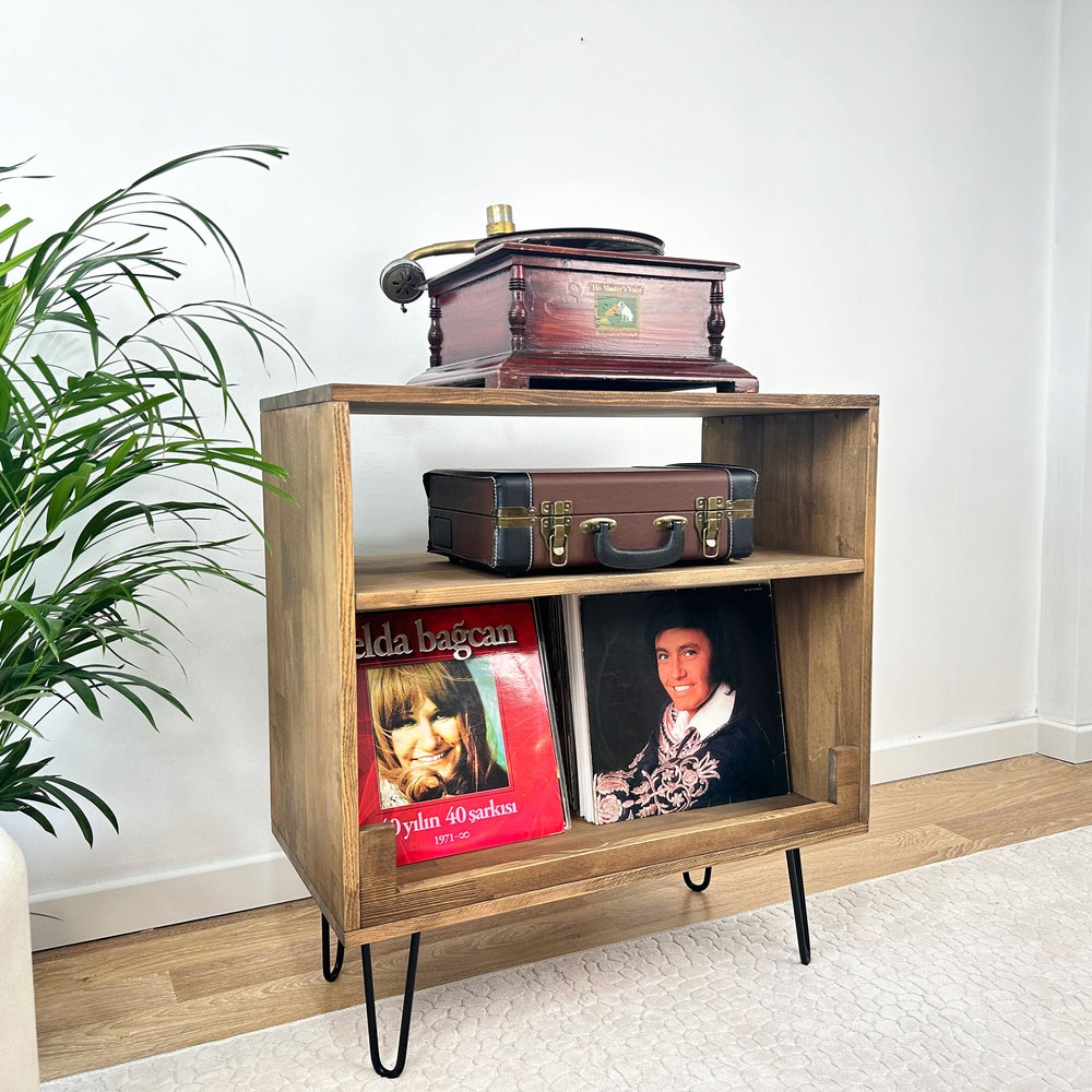 Record Player Stand, Vinyl Record Cabinet, Vinyl Holder, Record Console - Image 7