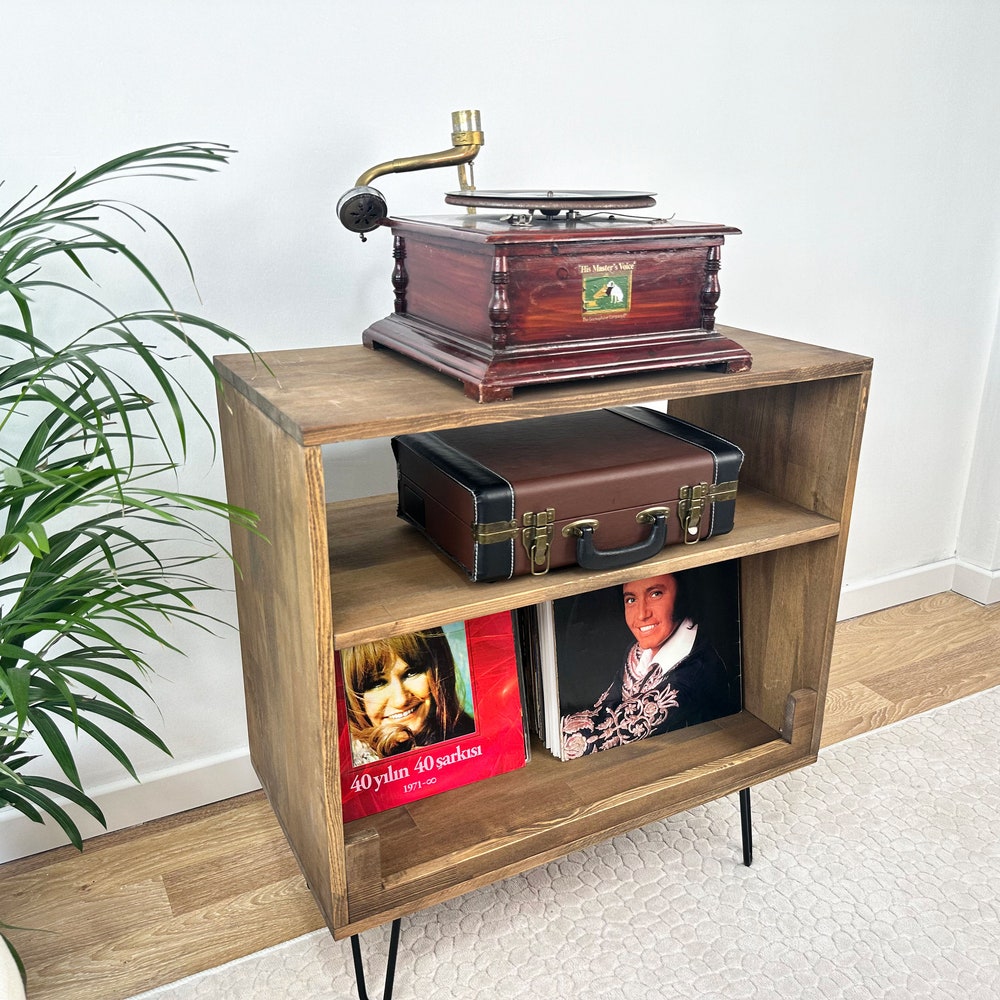 Record Player Stand, Vinyl Record Cabinet, Vinyl Holder, Record Console - Image 6