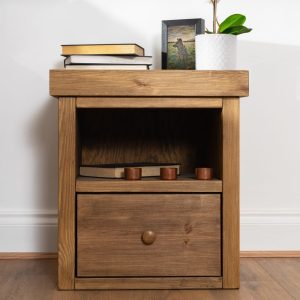 Solid Wood Farmhouse Bedside Table | Reclaimed Timber Style
