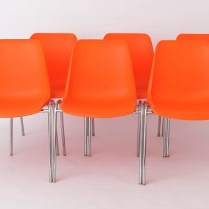 Set of 6 Vintage Plastic Chairs, German Origin, 1970s