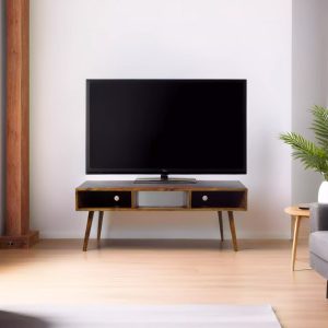 Mid Century Modern Media Console, TV Console, Real Wood Media Stand