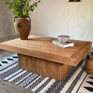 Rustic Wooden Coffee Table for Living Room, Handmade Mid Century Live Edge Table Brown Farmhouse Unique Solid Modern Side Tables