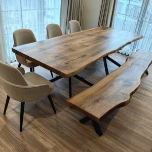 Live edge walnut slab dining room table, walnut wooden table top, home furniture,office desk