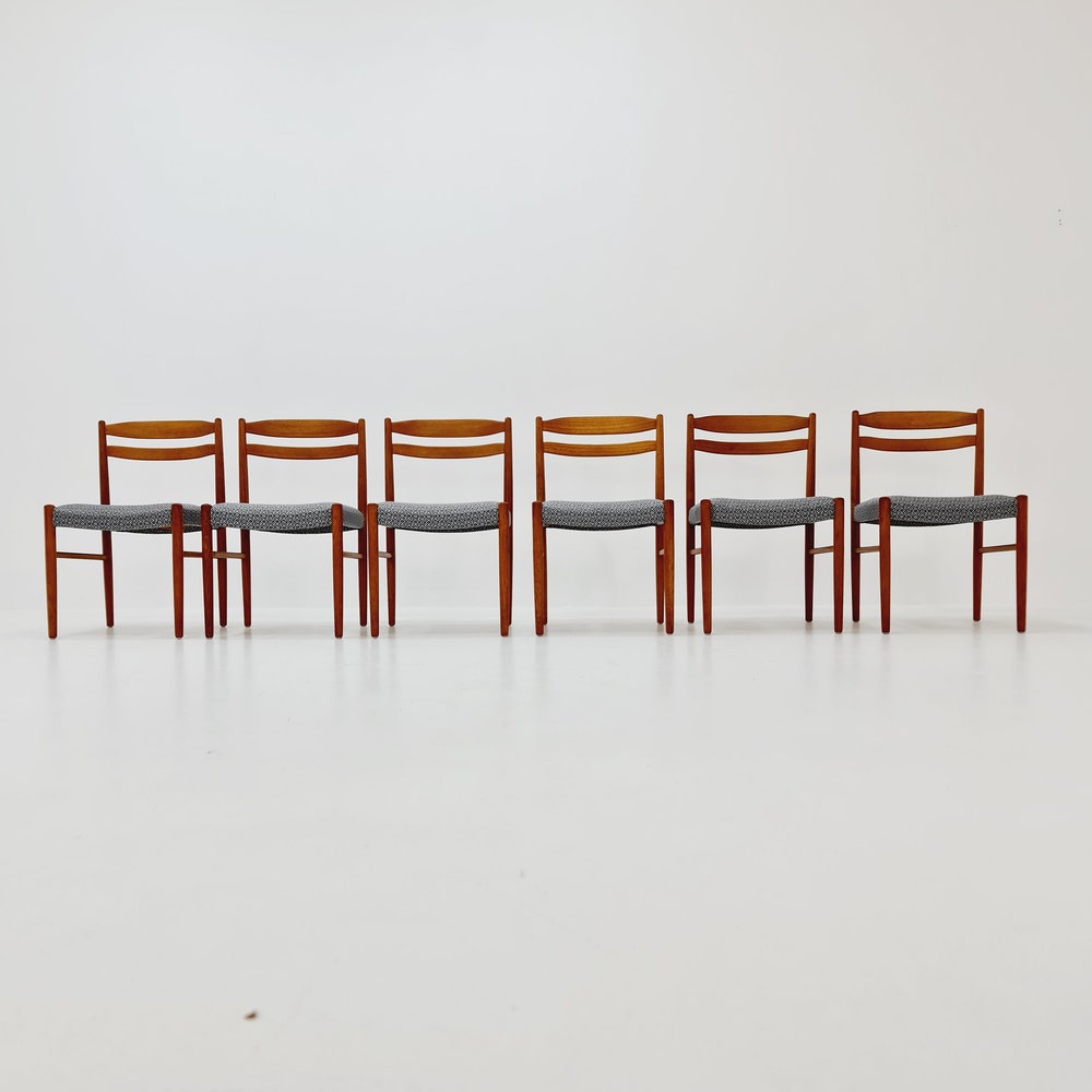 Swedish teak dining chairs by Carl Ekström for Albin Johansson 1960s, set of 6 - Image 3