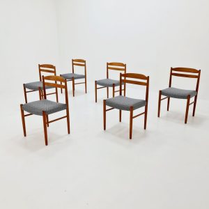 Swedish teak dining chairs by Carl Ekström for Albin Johansson 1960s, set of 6