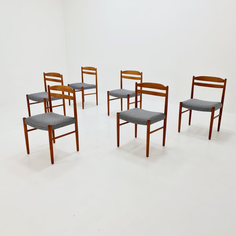 Swedish teak dining chairs by Carl Ekström for Albin Johansson 1960s, set of 6