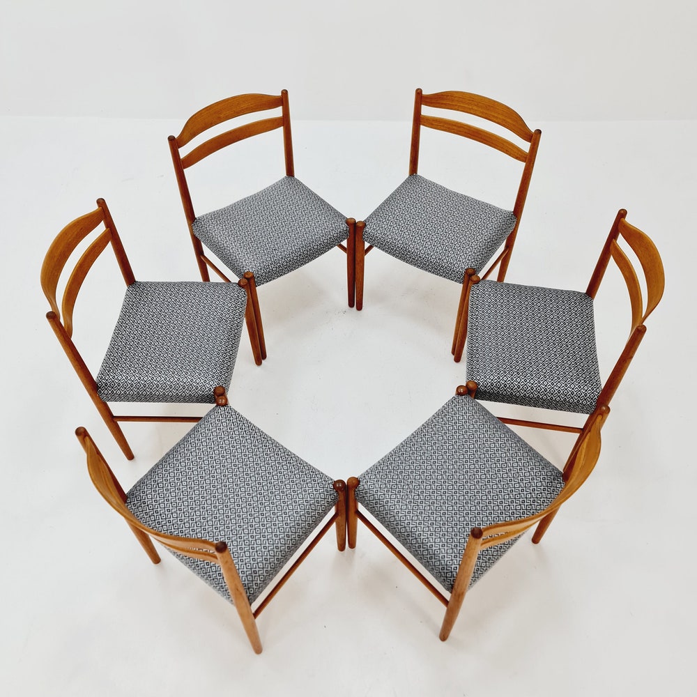 Swedish teak dining chairs by Carl Ekström for Albin Johansson 1960s, set of 6 - Image 8