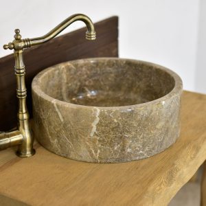 Marble Stone Handmade Cylinder Bathroom Sink Vanity Marble Bowl Bowl Sink Stone Vessel Sink Kitchen Sink Irregular Shape Marble Stone