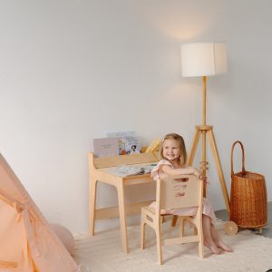 Kids Study Desk Set with Bookshelf and Chair - Preschool Learning Table for Toddlers, Montessori bookshelf, Back to School Gift