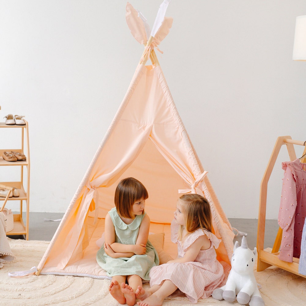 Toddler Teepee Tent for Kids, Indoor Playroom, Nursery Boho Decor, 1st Birthday Gift, First Christmas Present, Baby Shower Decoration Theme - Image 4