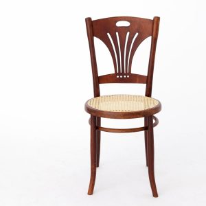 Vintage Bentwood Chair by Austrian Manufacturer Mundus (1930s-1950s) – Refurbished Beech Wood Frame, Renewed Viennese Weaving