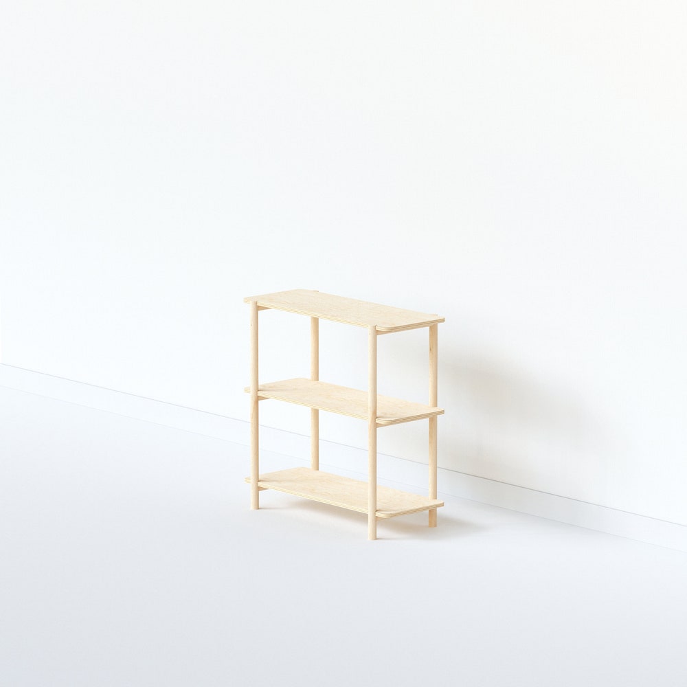 Wooden Shelving Unit - 65"-3 Shelf Rectangular End, Low Bookshelf, Vinyl Record Storage, Bookshelf, Minimalist Shelf, Sideboard - Image 4